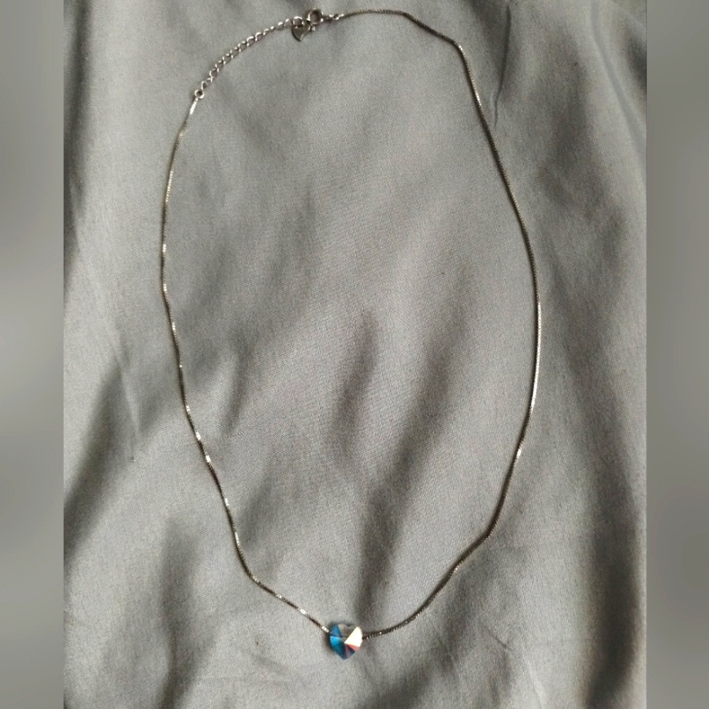 Swarovski Crystal Heart/Sterling Silver Necklace - Picture 3 of 4